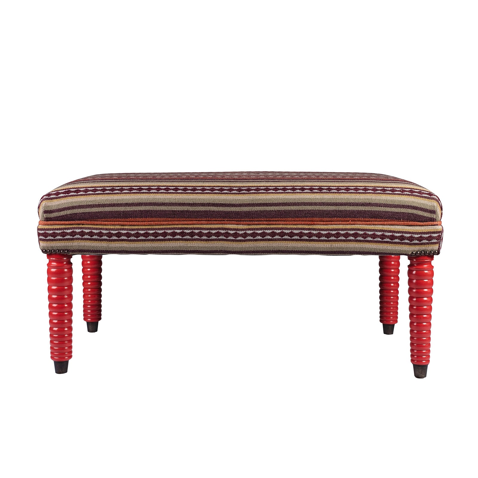 Geometric Striped Footstool