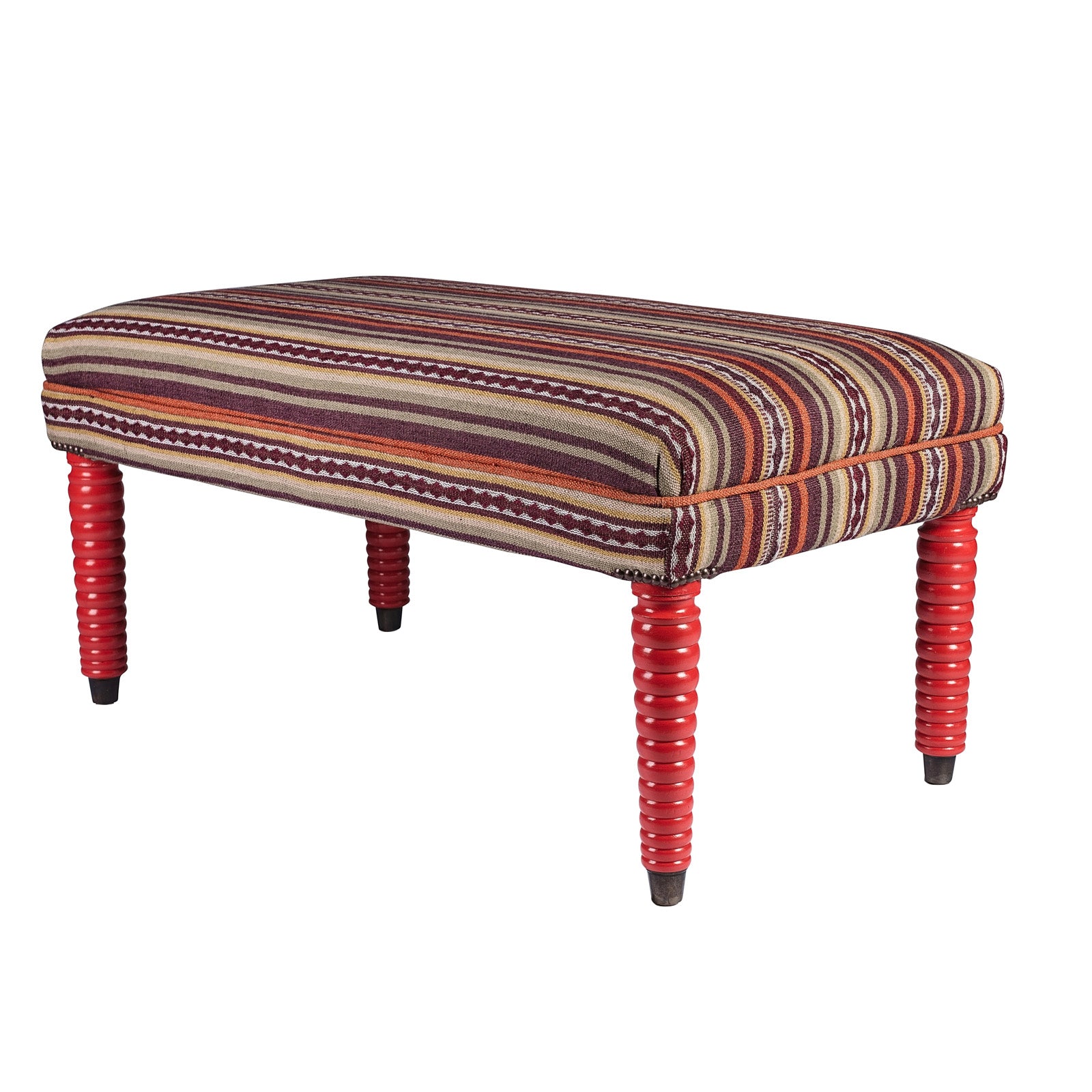 Geometric Striped Footstool