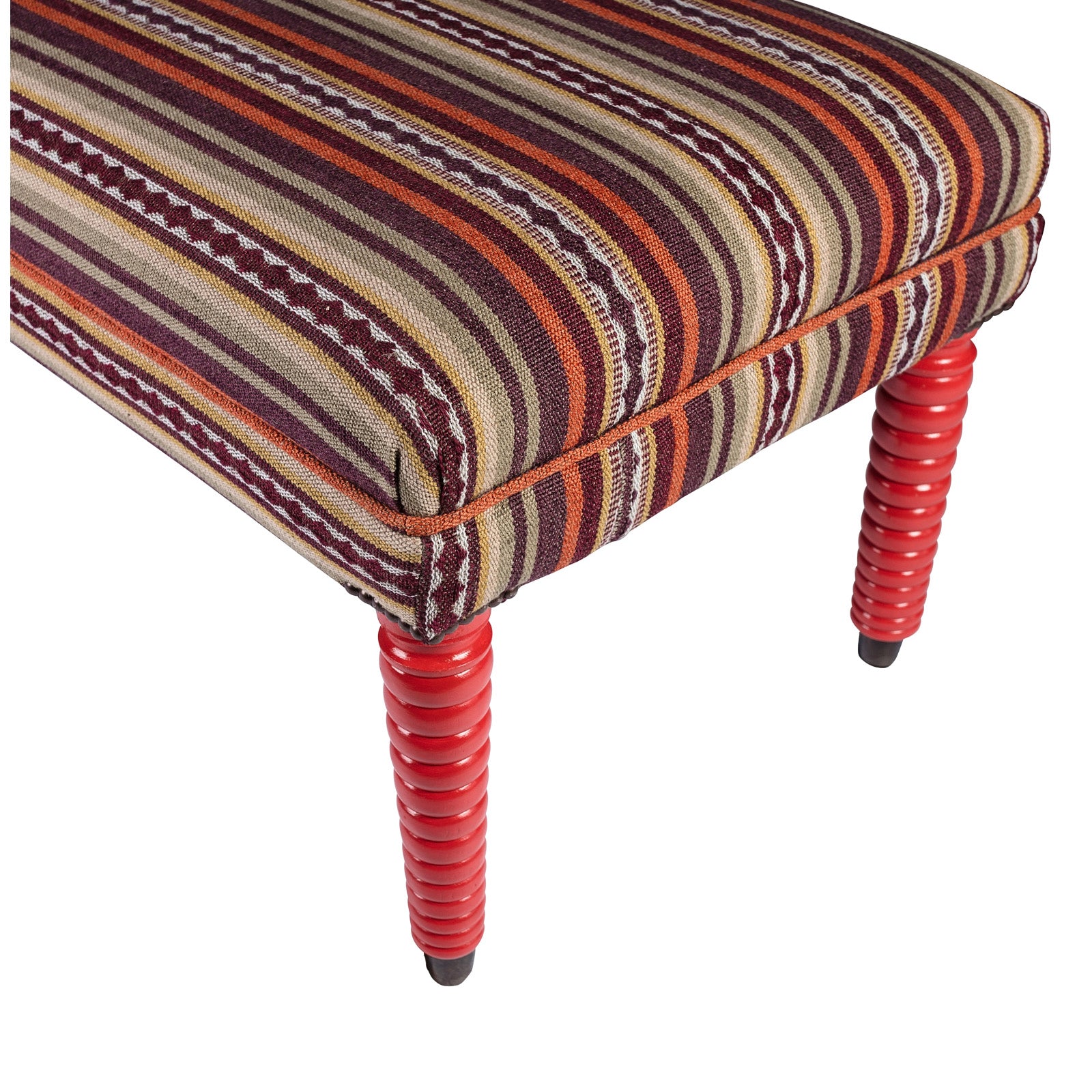 Geometric Striped Footstool