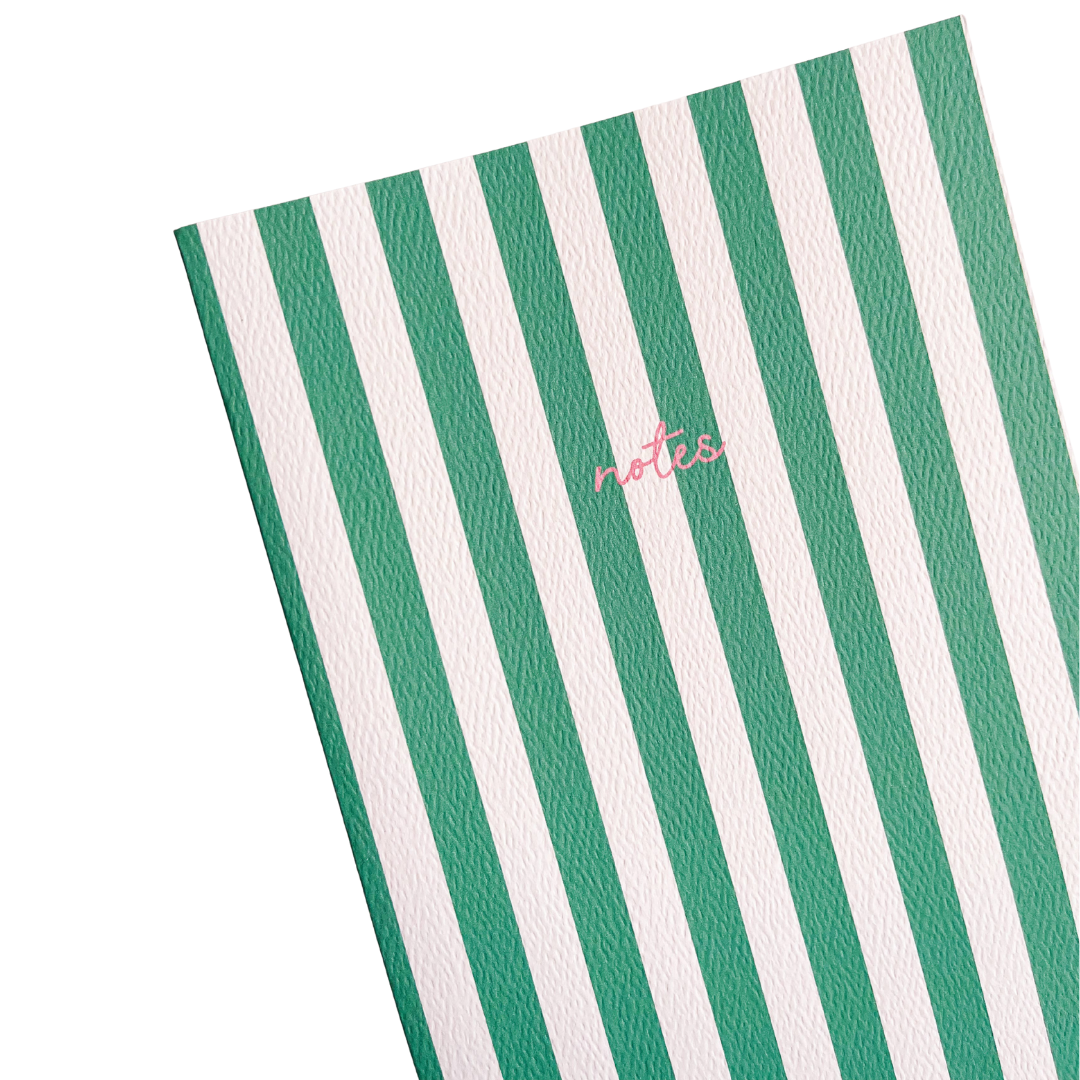 Striped Notebook with Contrast Colour: Green / A6