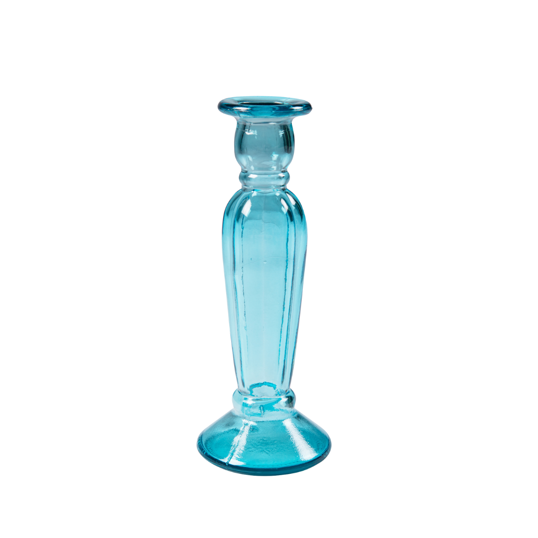 Fluted Glass Candlesticks - Various Colours