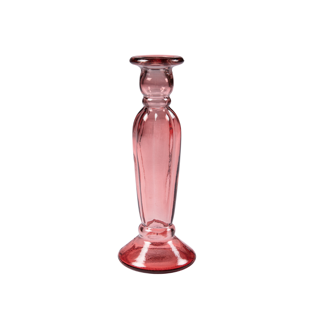 Fluted Glass Candlesticks - Various Colours