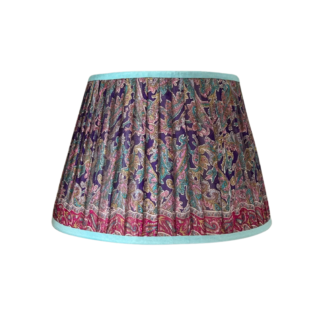 Aztec 12” with sky blue trim lampshade