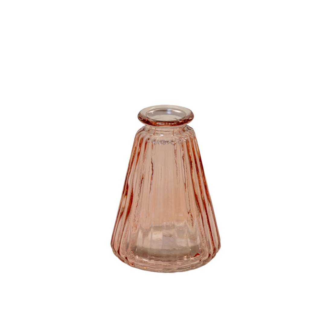 Rose Ribbed Glass Bottle