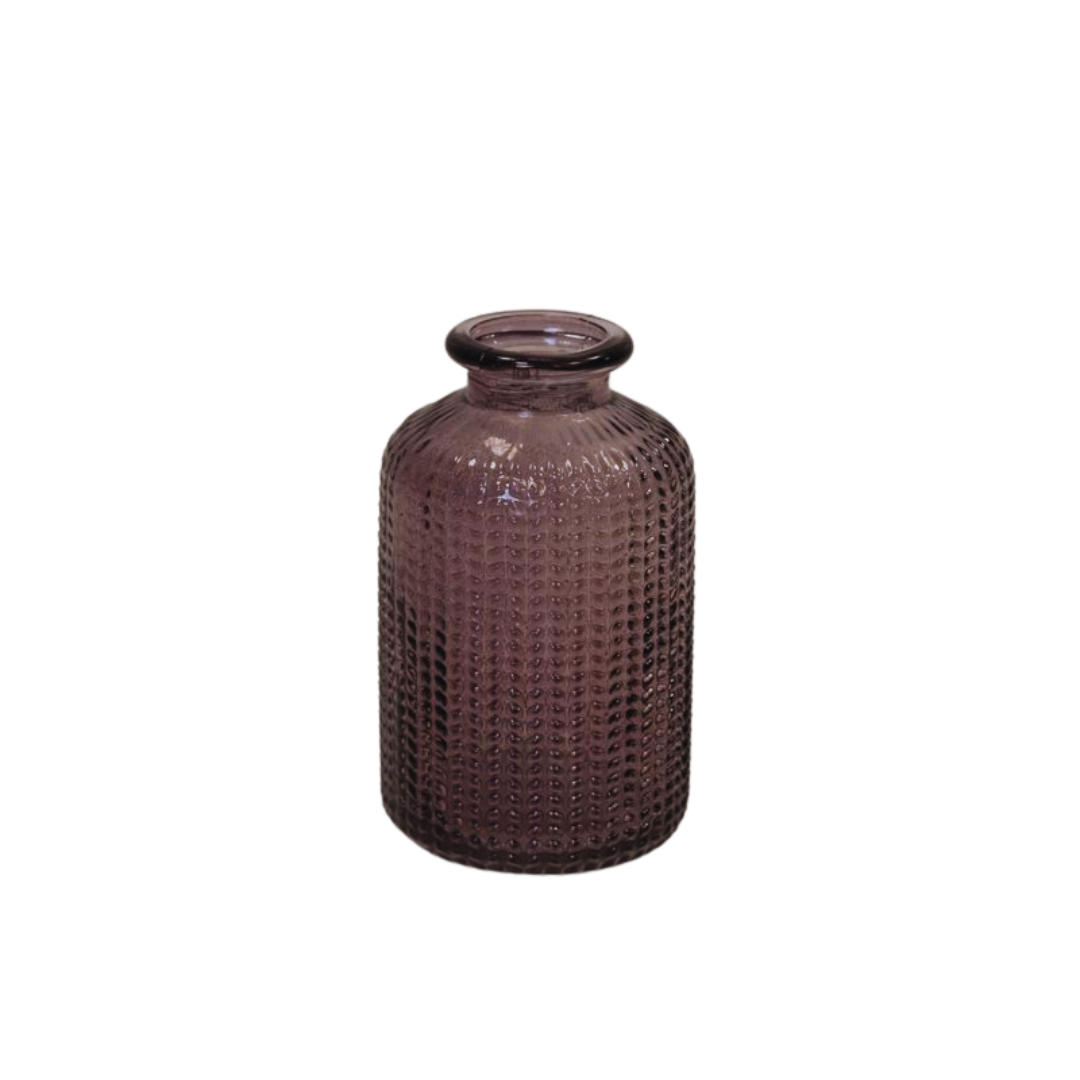 Amethyst Dimpled Glass Bottle