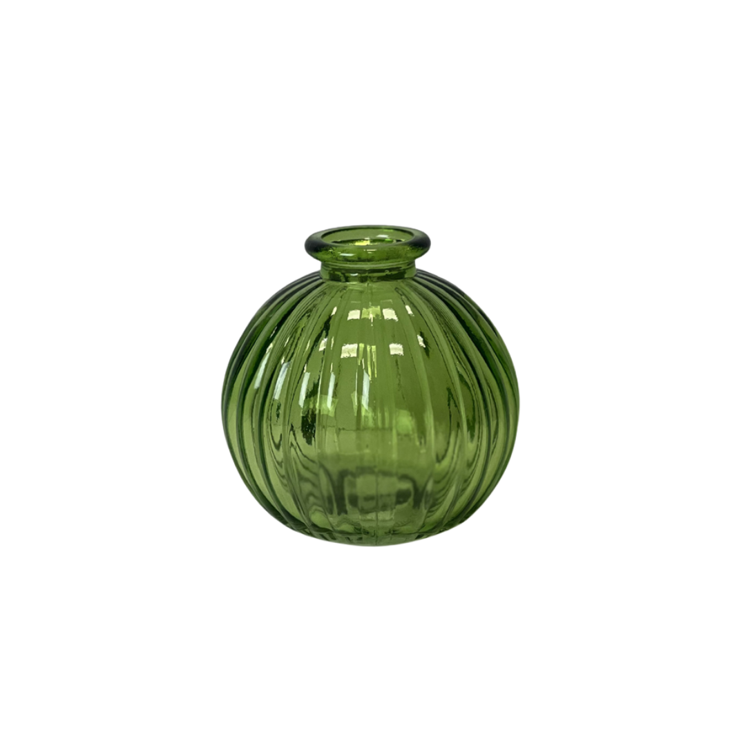 Emerald Green Glass Round Bottle
