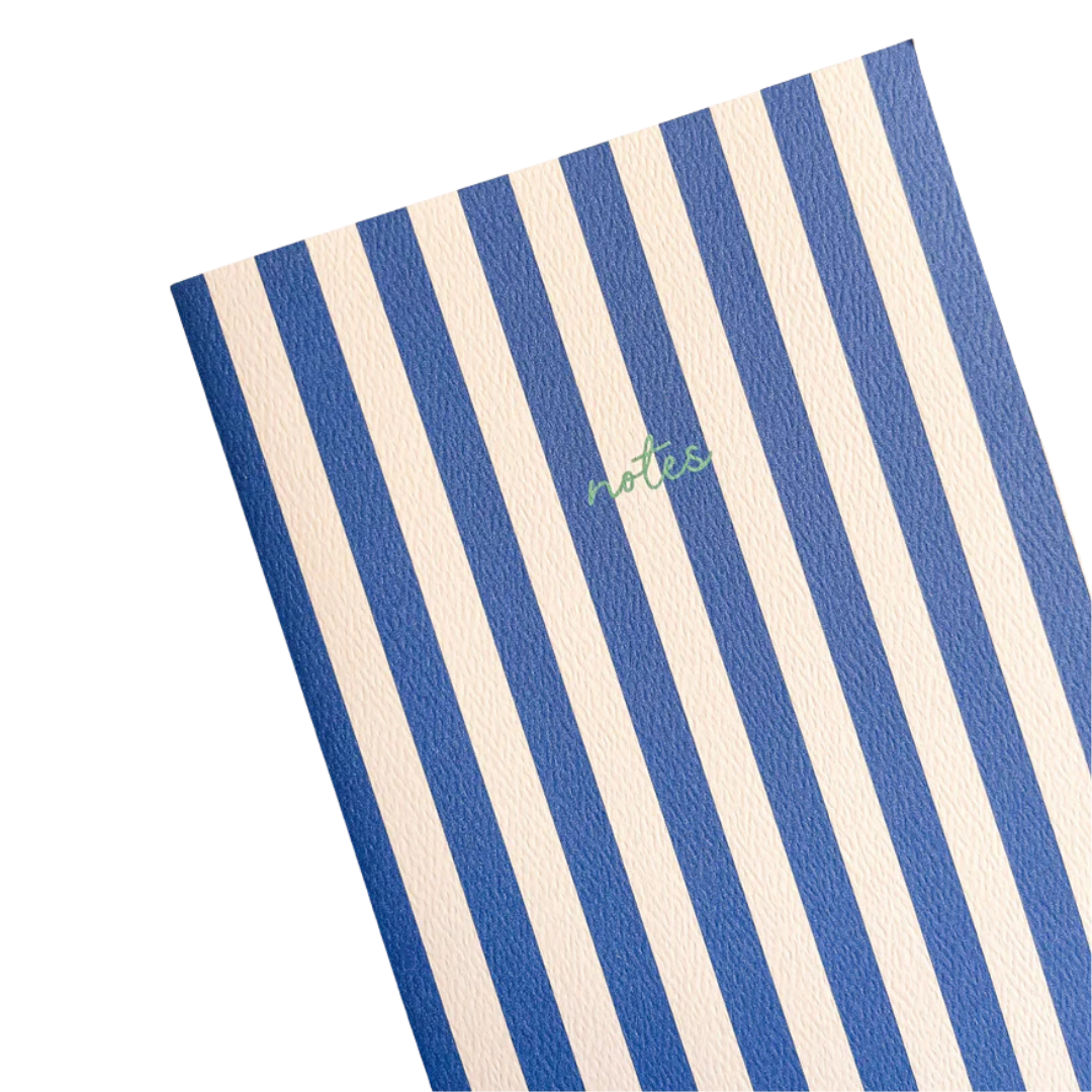 Striped Notebook with Contrast Colour: Navy / A6