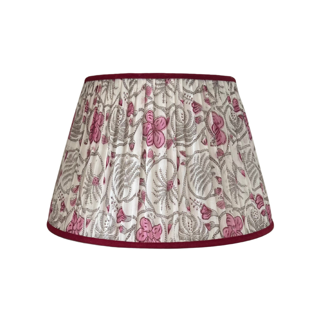 Artisan Sari 16” Shade Grey & Pink, dark pink trim
