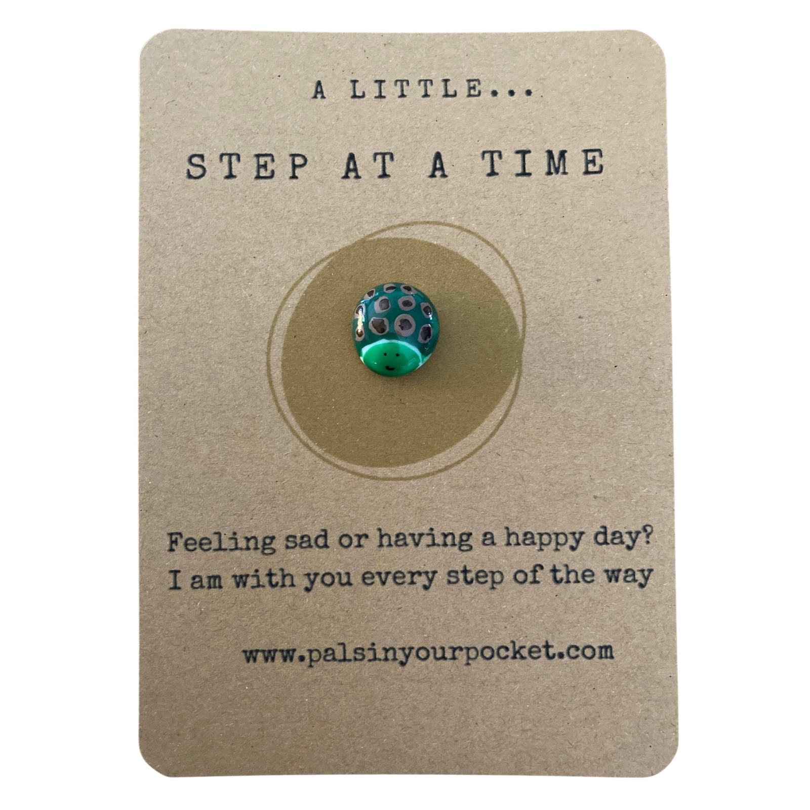 Green Tortoise Charm Pocket Hug For Anxiety Relief