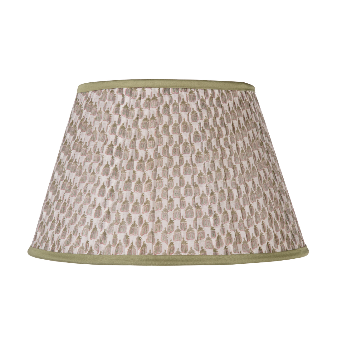 Green Pineapple Lampshade with Sage Trim