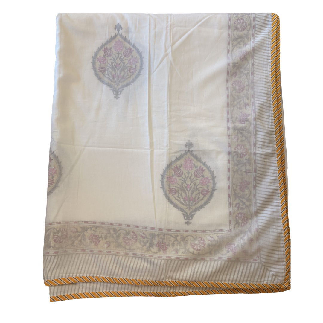 NEW IN | Dohar - Flowery Fig and Yellow Border - Double