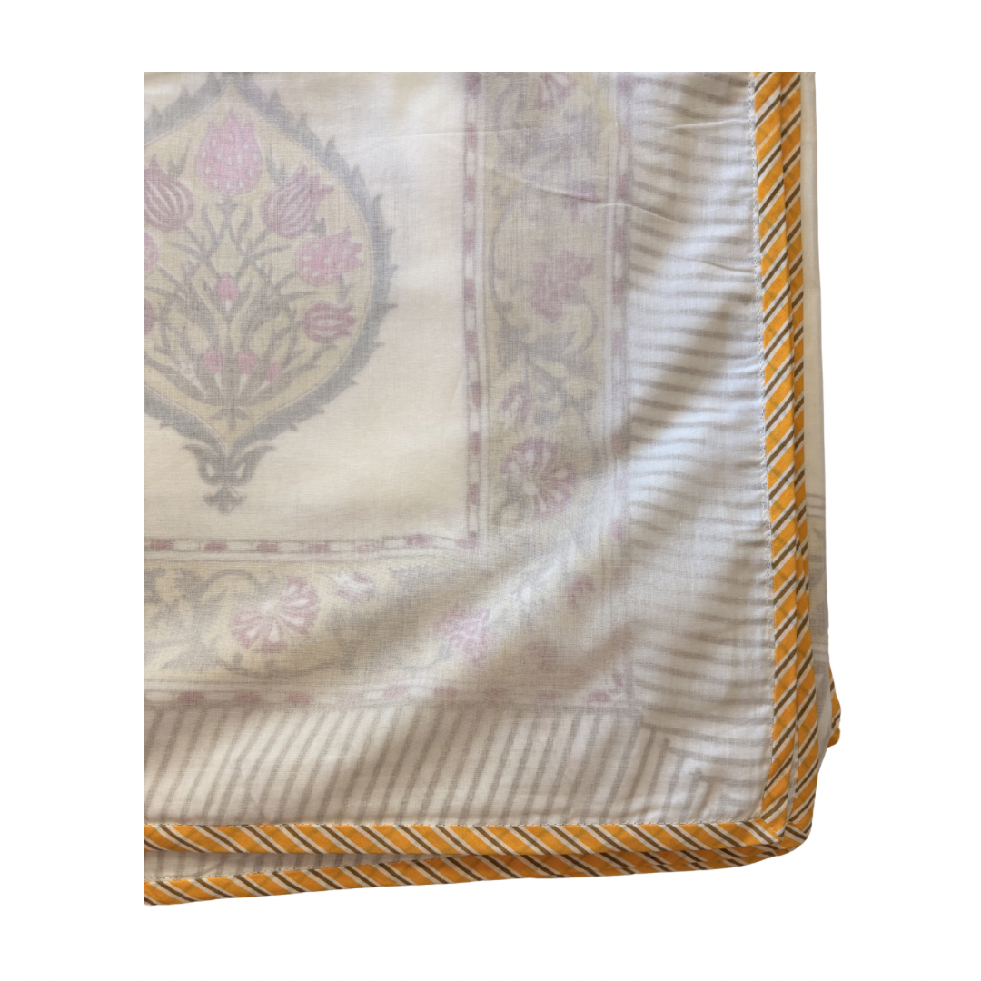 NEW IN | Dohar - Flowery Fig and Yellow Border - Double