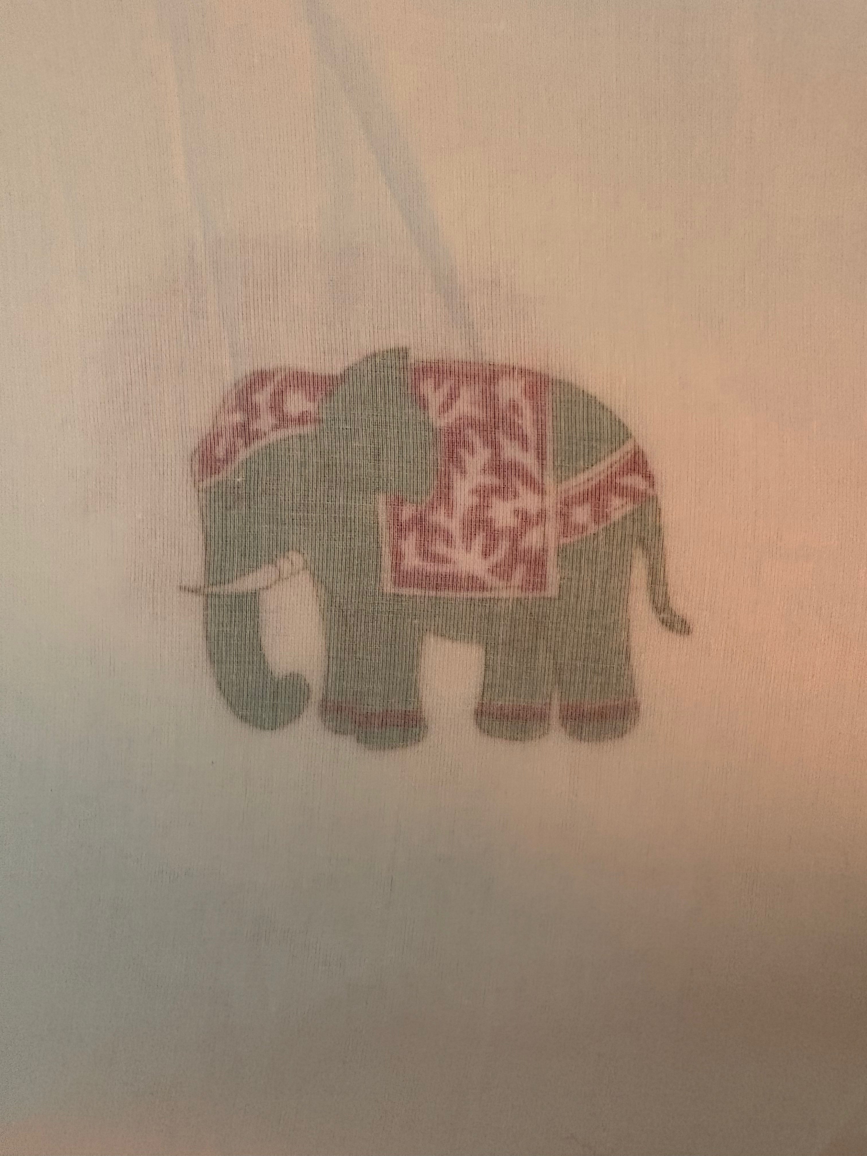 NEW IN | Small Multi Elephant with Baby Blue Stripe Trim | Single Dohar