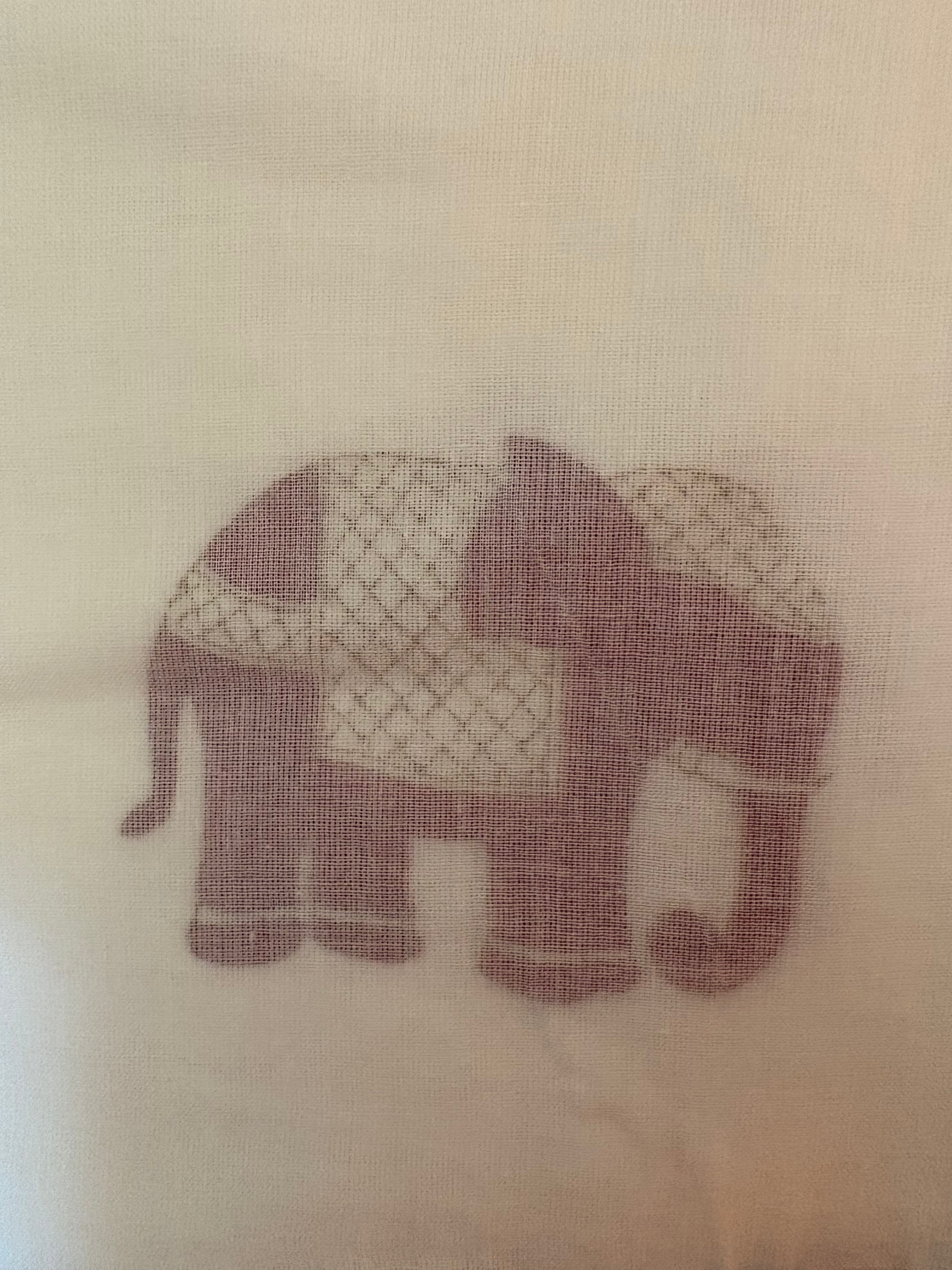 NEW IN | Small Multi Elephant with Baby Blue Stripe Trim | Single Dohar