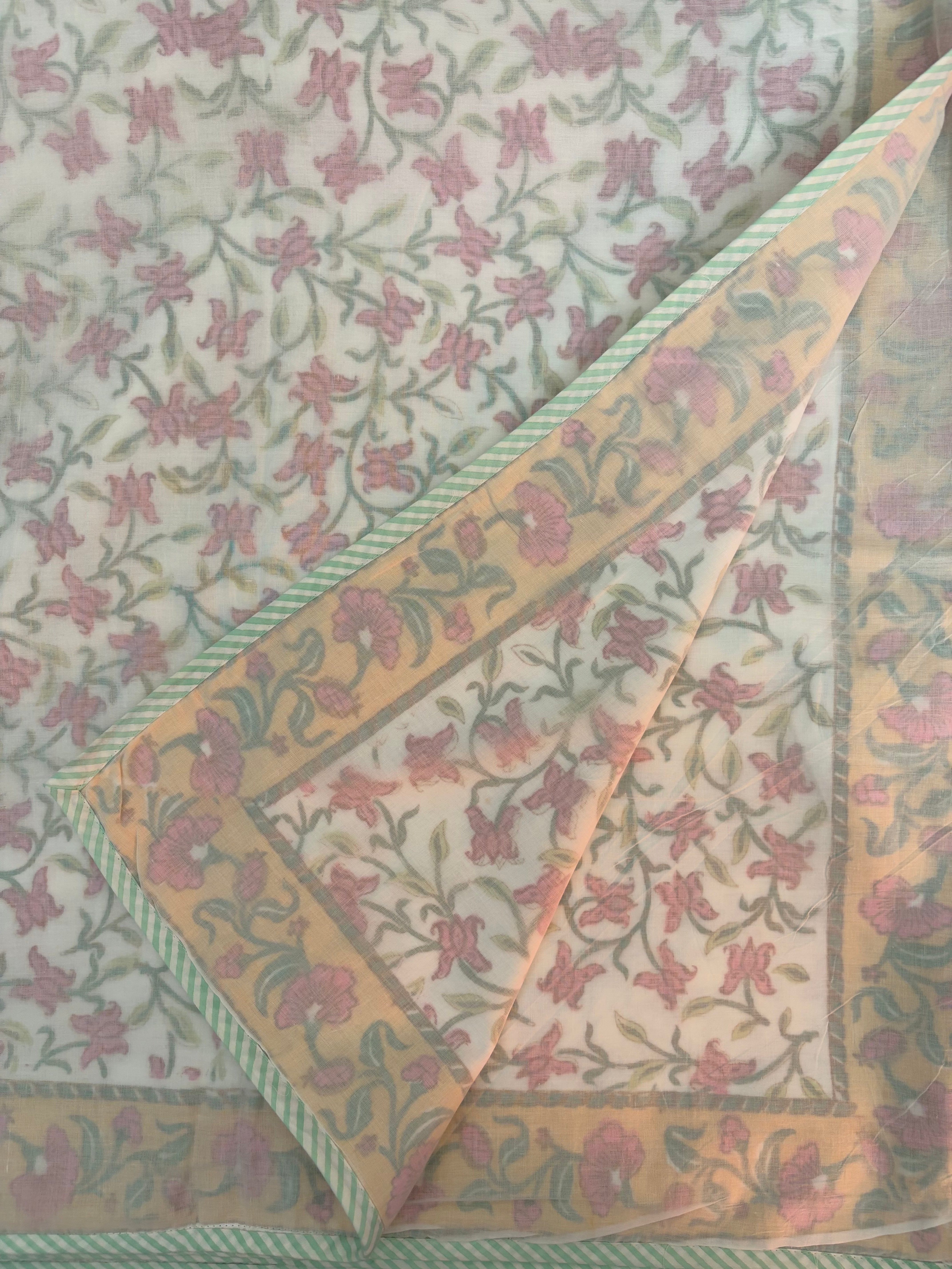 NEW IN | Posy Scatter with Sunshine Coloured Floral Border - King / Super King Dohar