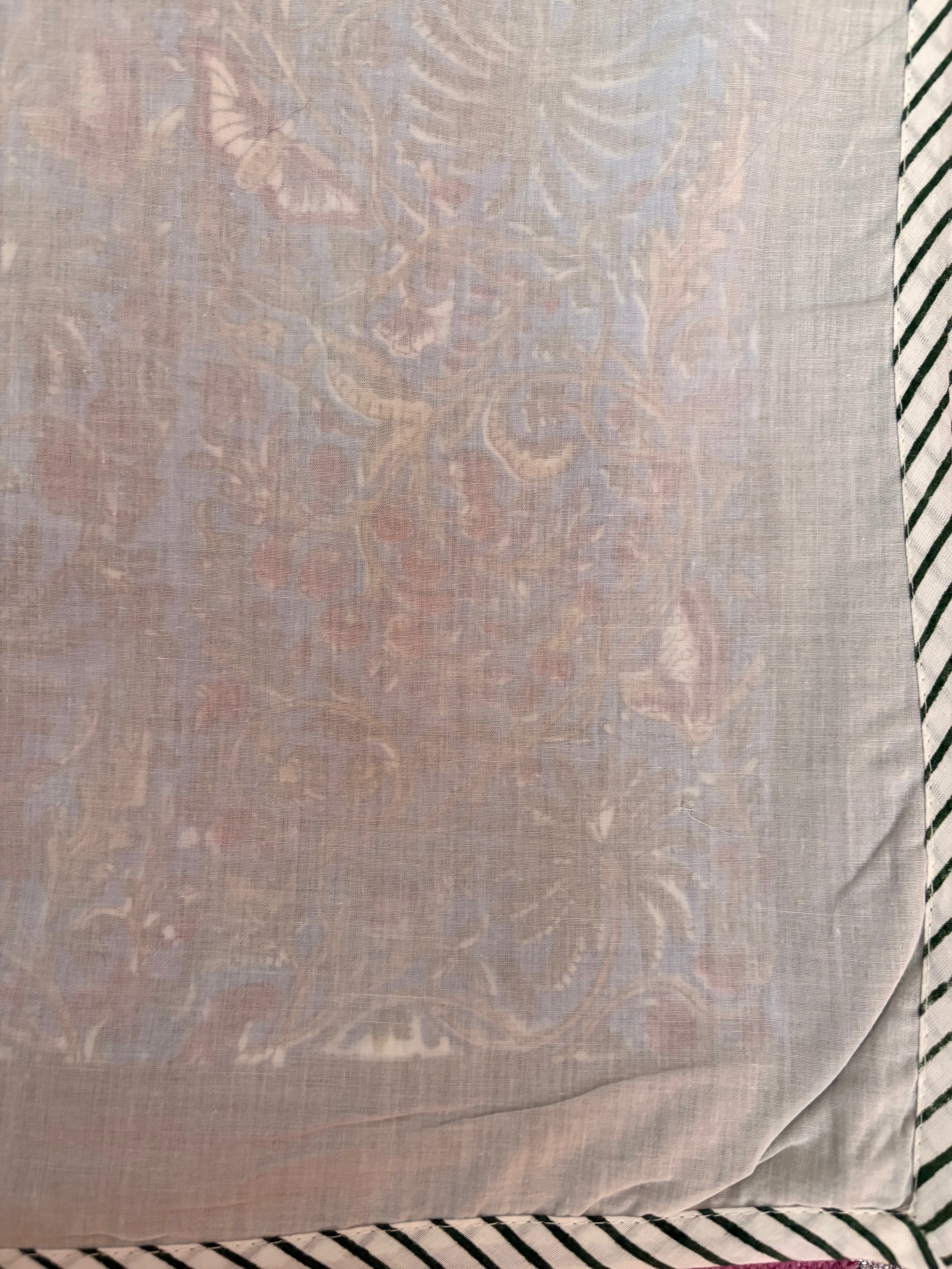 NEW IN | Blue Butterfly Scene with Green Stripe Border - King / Super King Dohar