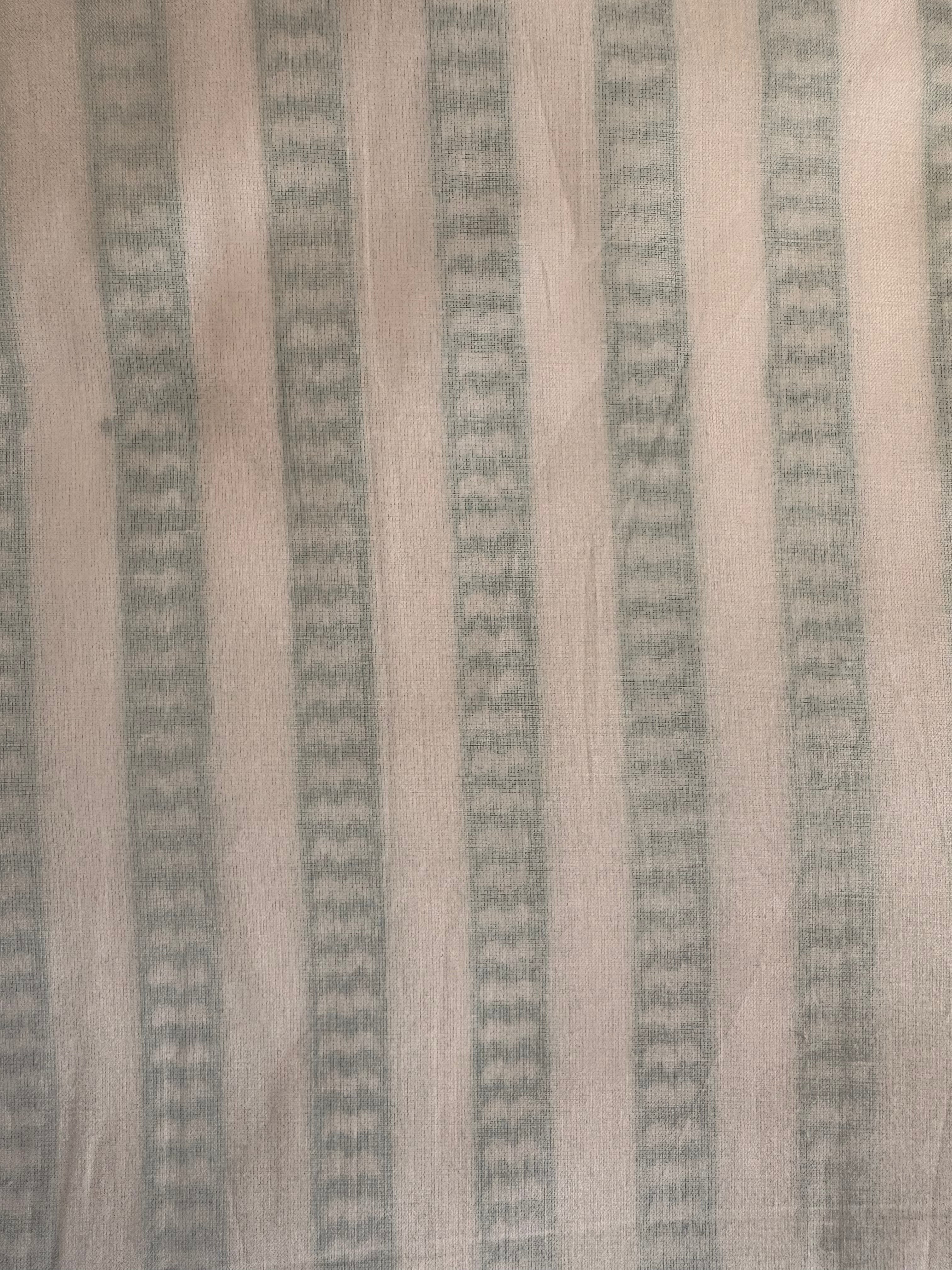 NEW IN | Blue Stripe with Baby Blue Stripe Trim | Single Dohar
