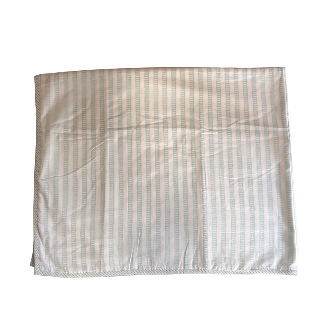 NEW IN | Blue Stripe with Baby Blue Stripe Trim | Single Dohar