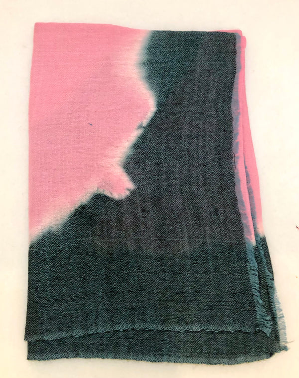 Dip Dye Scarf Two Tone Pink and Grey