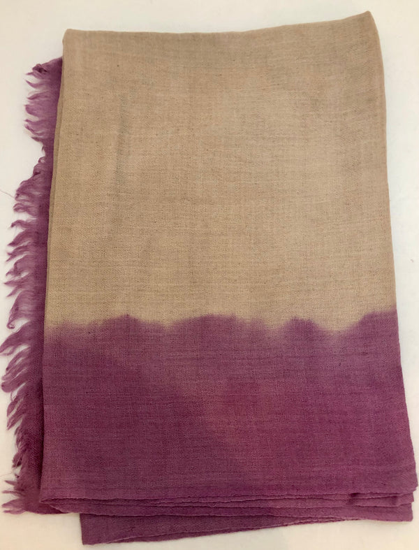 Dip Dye Scarf Two Tone Purple and Taupe