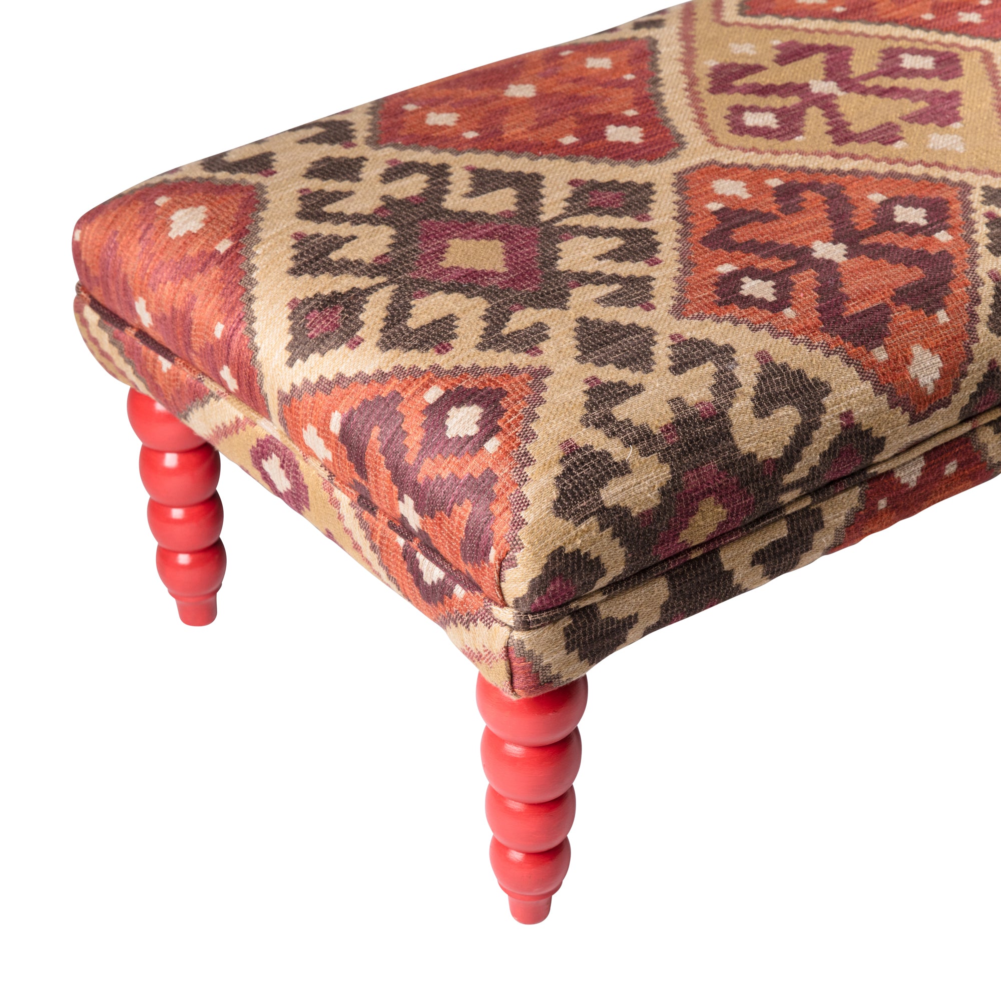 Kilim Upholstered Footstool