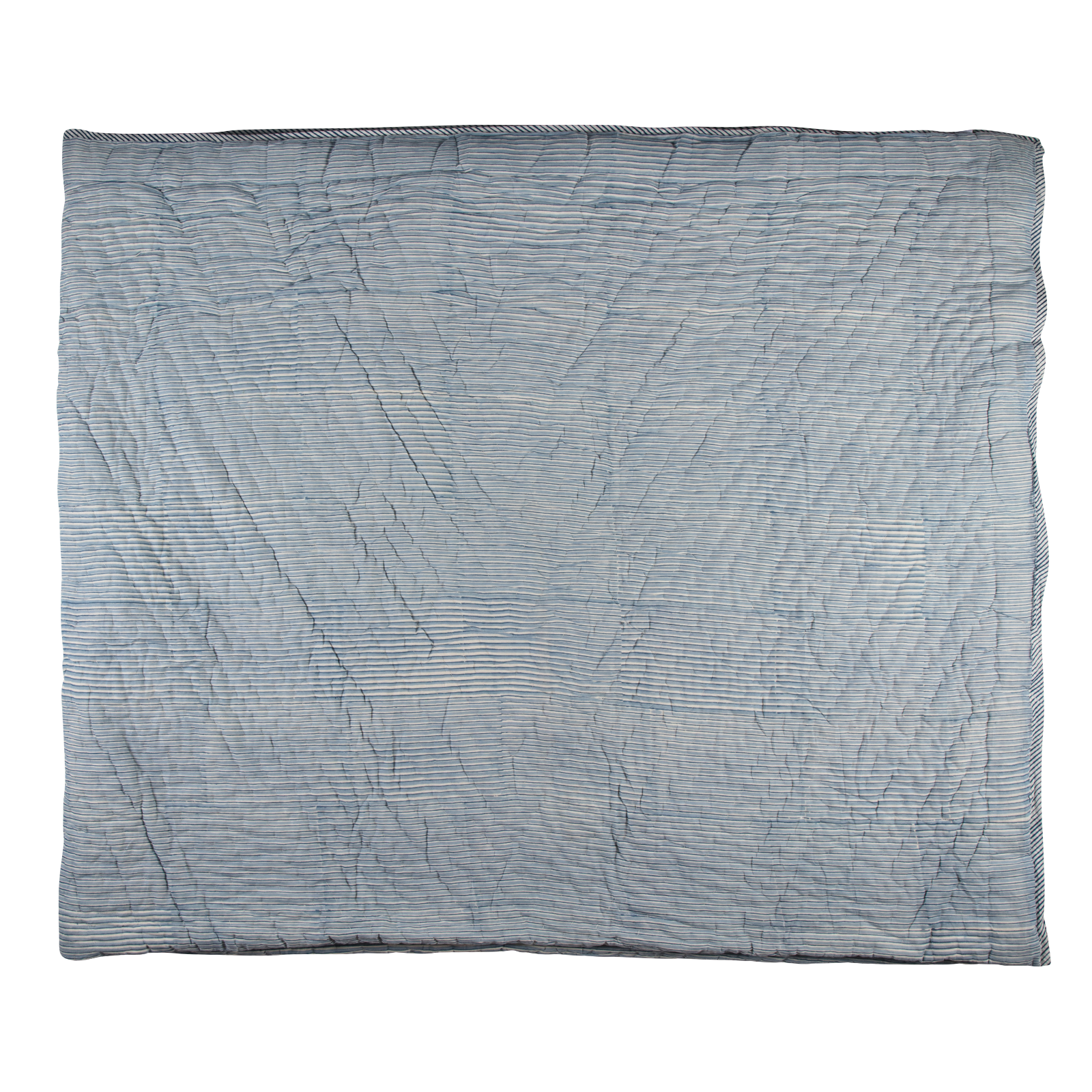 Lavender Field & Stripe Bedspread - Super King