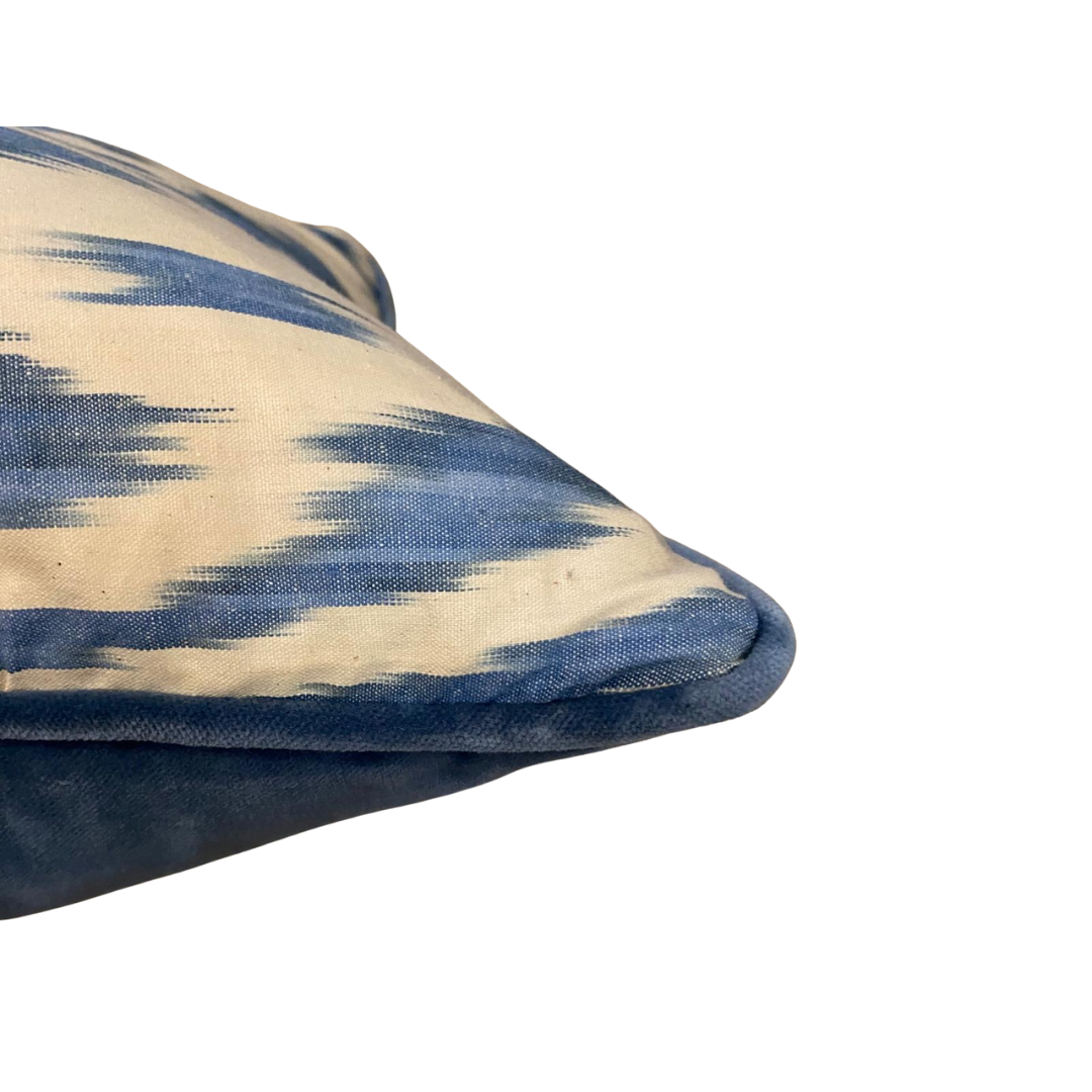 Limited Edition - Blue  & White Ikat Cushion