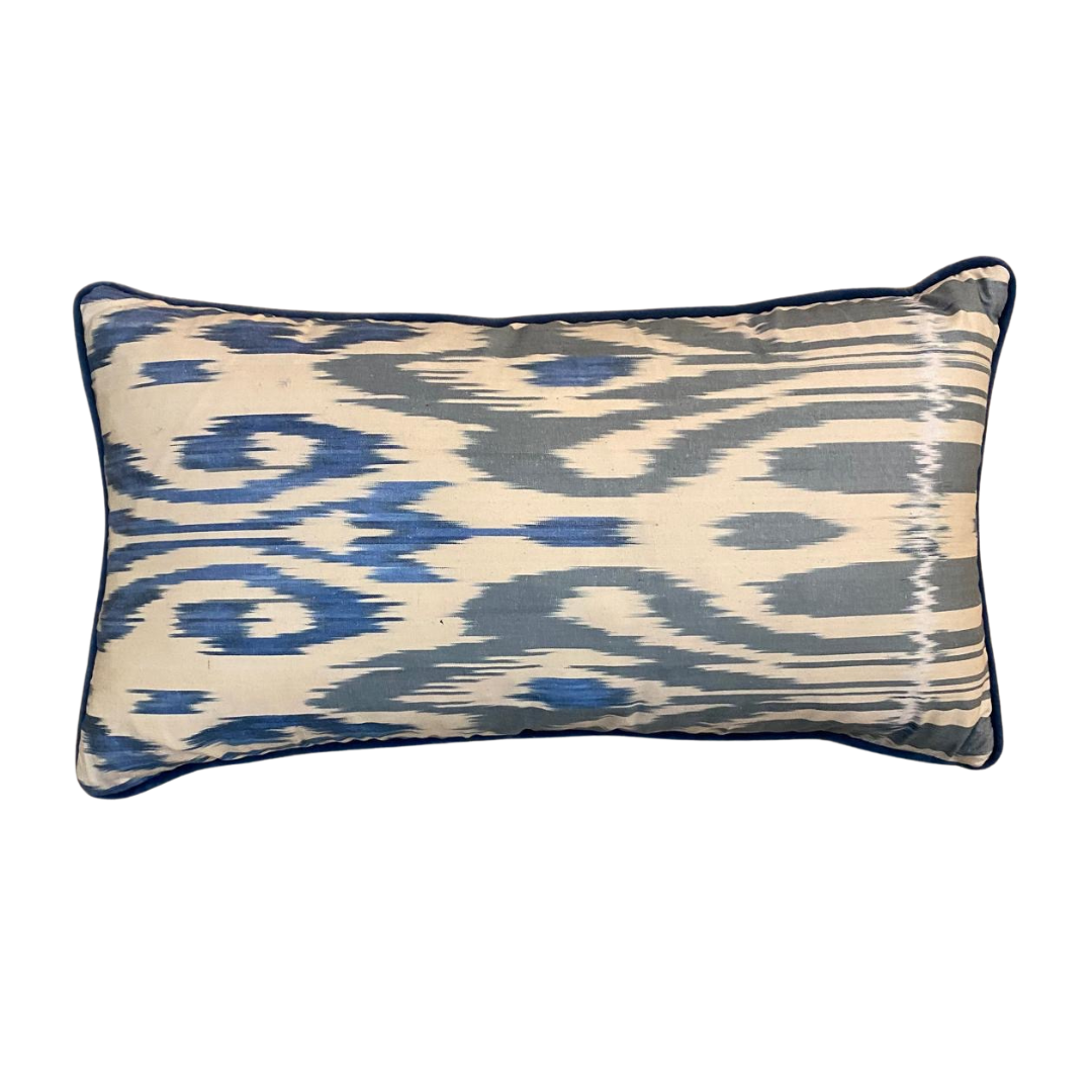 Limited Edition - Blue  & White Ikat Cushion