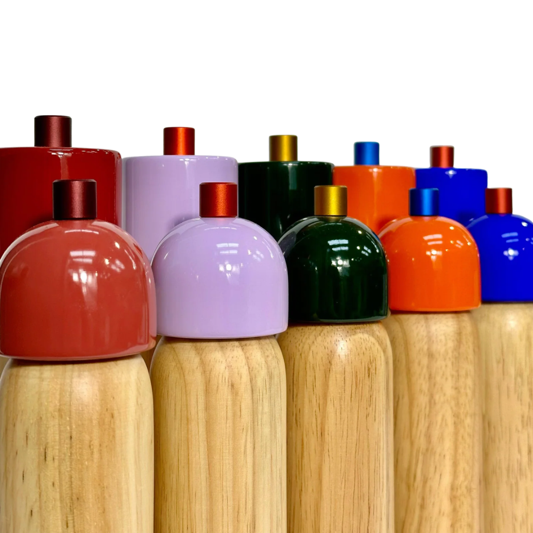 New! Salt & Pepper Grinder - Light Blue & Burgundy: Medium