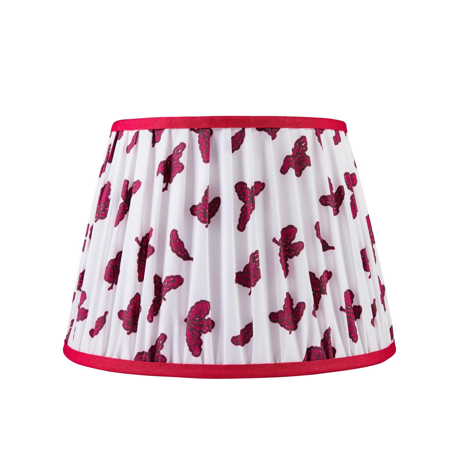 Oak Leaf Print Lampshade - Raspberry