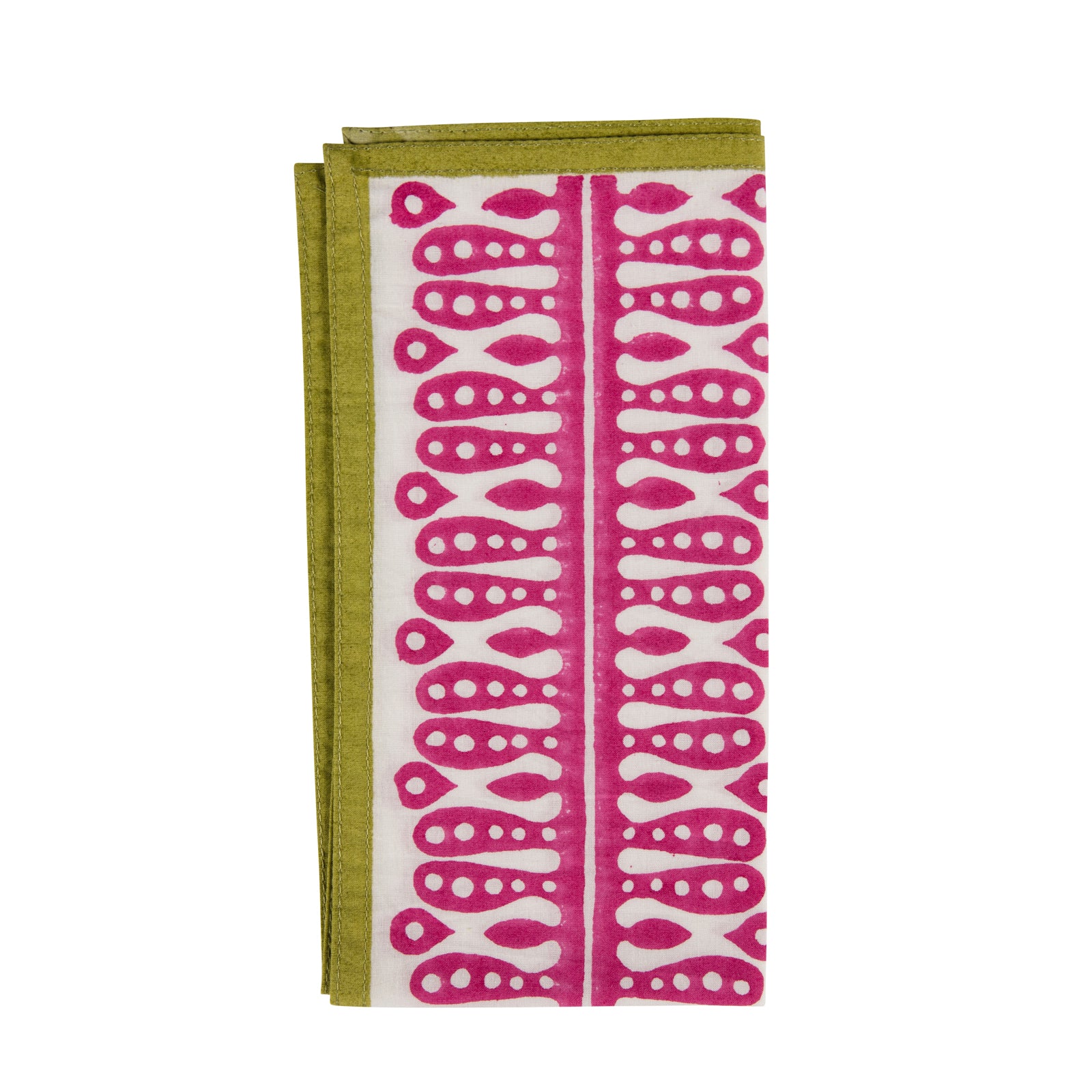 Peridot Alotablot Tablecloth with Pink Border