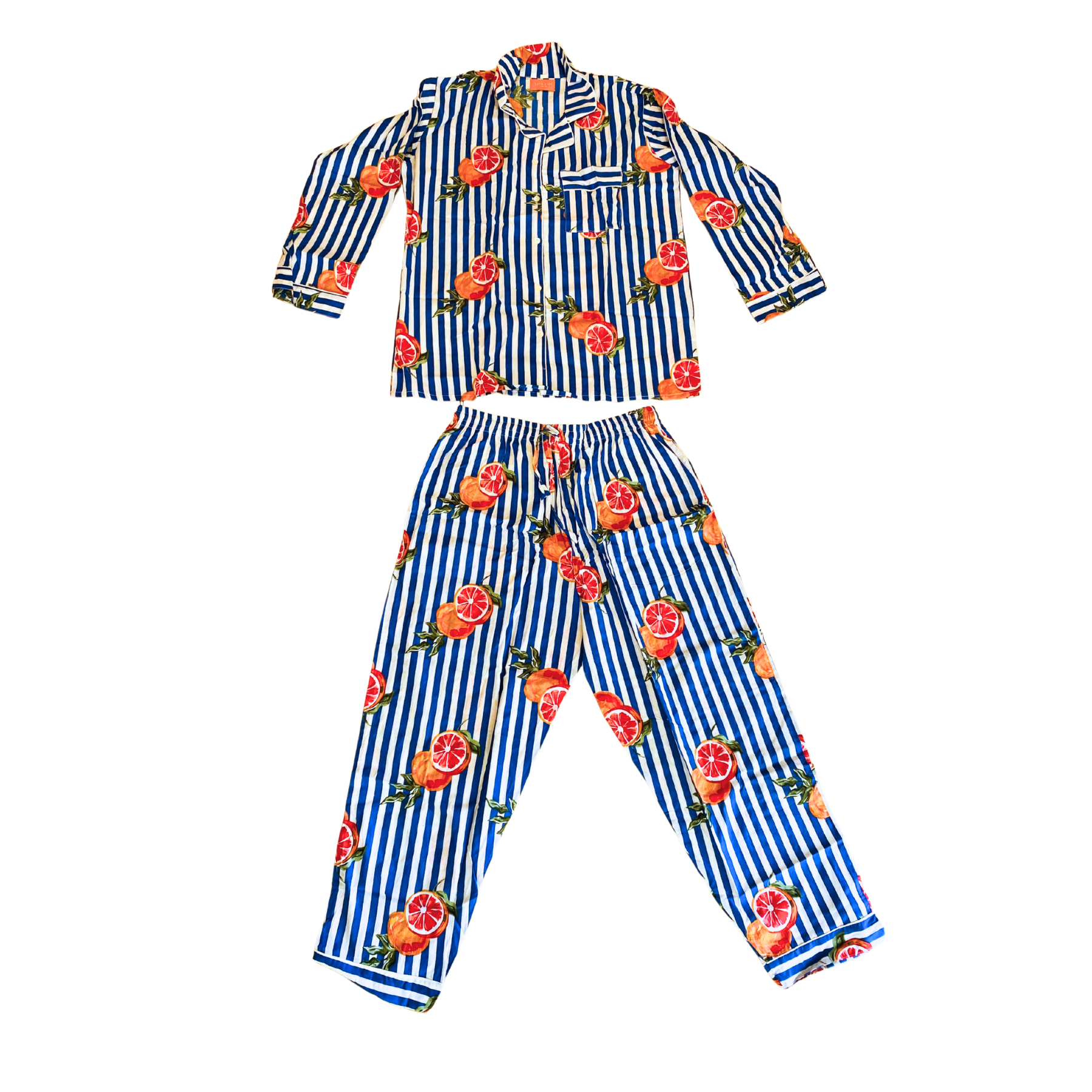 Kelling Home Cotton Pyjama Set – Pink Grapefruit Royal Blue