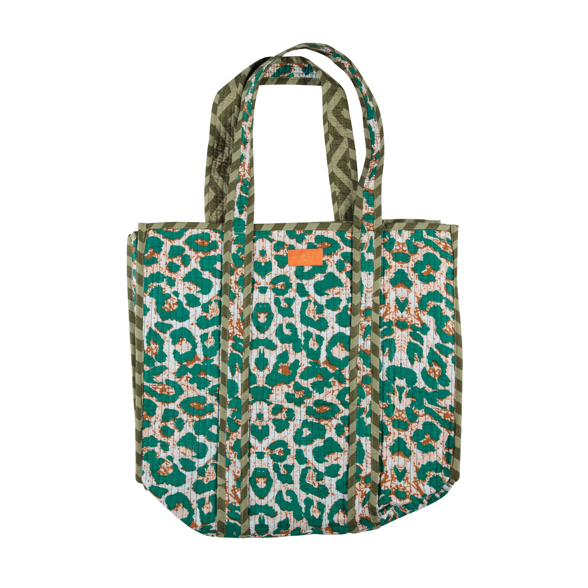 Quilted Bag - Green Poppy