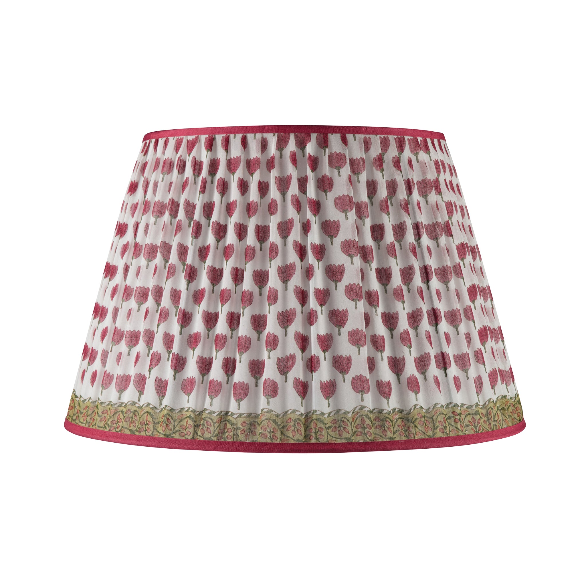 Small Red Tulip with Pattern Border Lampshade 20"
