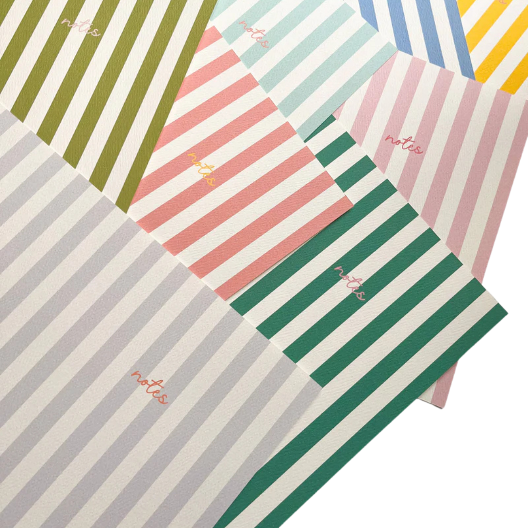 Striped Notebook with Contrast Colour: Coral / A6