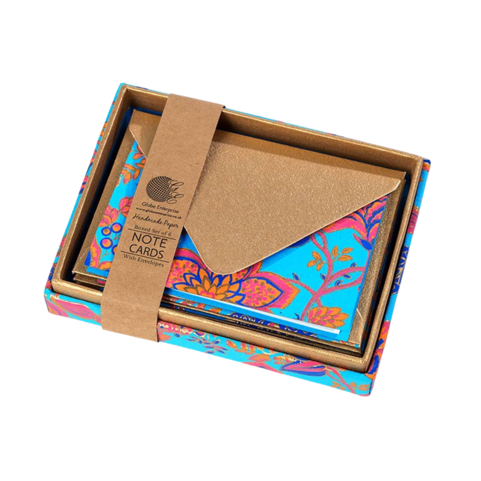 Turquoise Floral Note Card Set