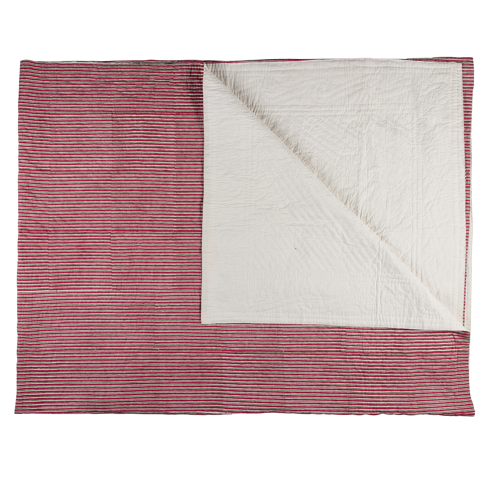 Wild Dahlia Stripe Bedspread - King / Super King
