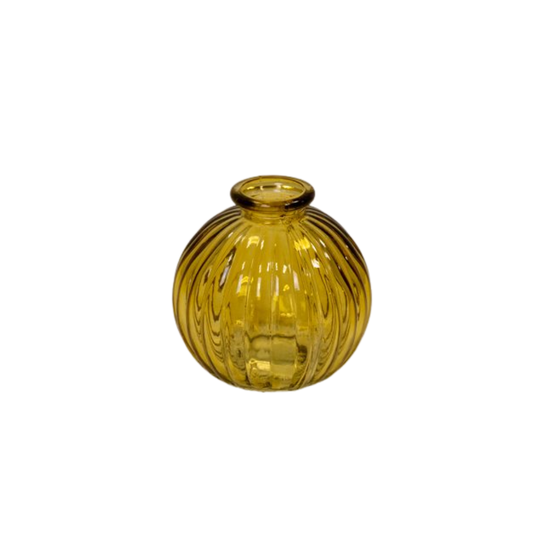 Yellow Glass Round Bottle