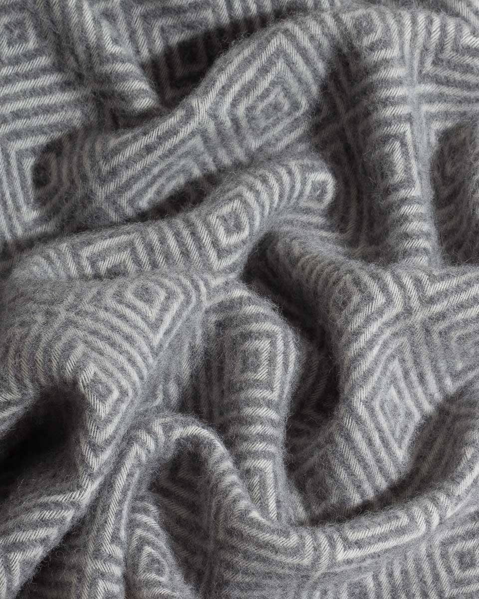 Wool throw blanket VENEZIA Grey
