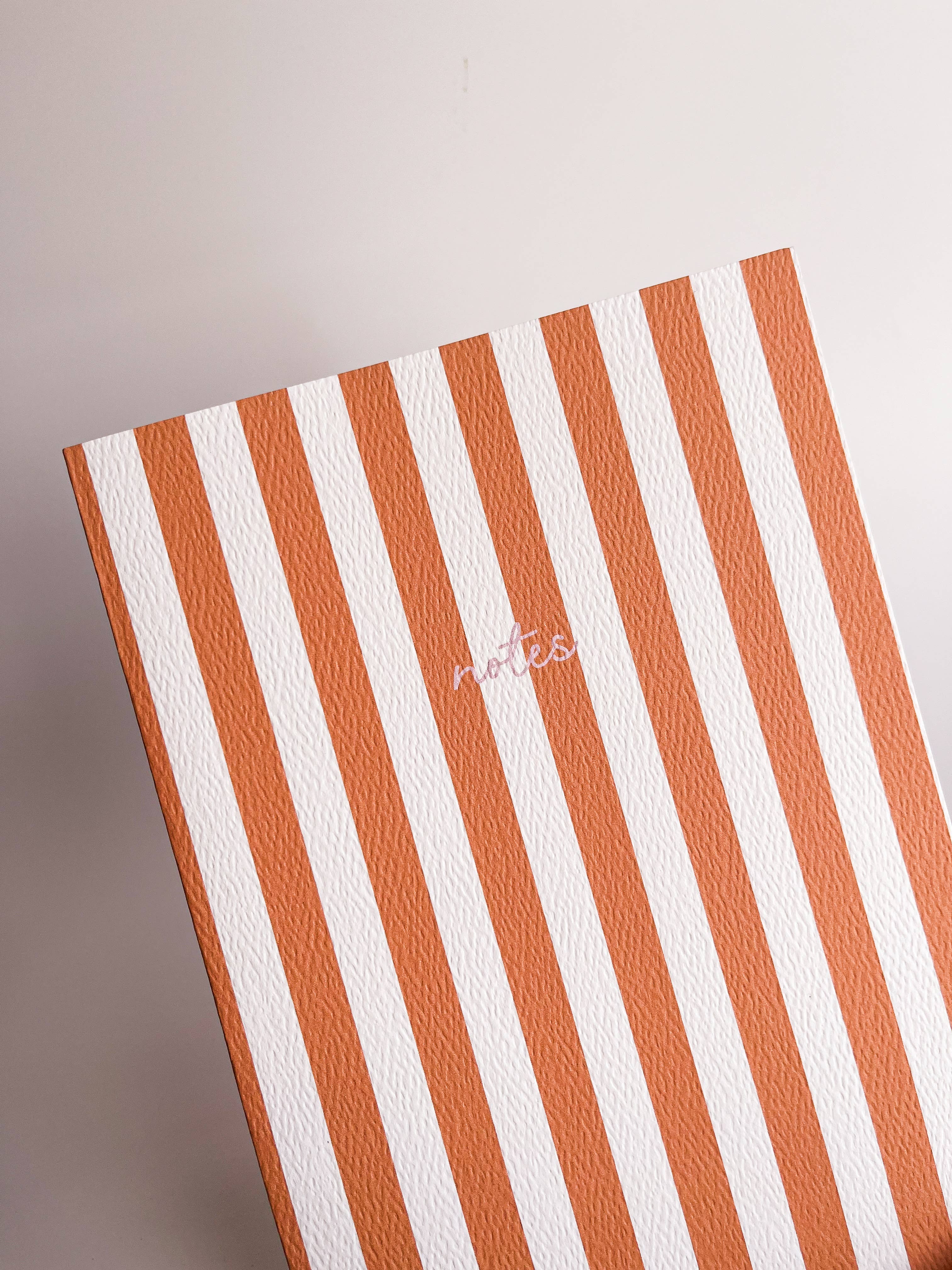 Striped Notebook with Contrast Color: Green / A6