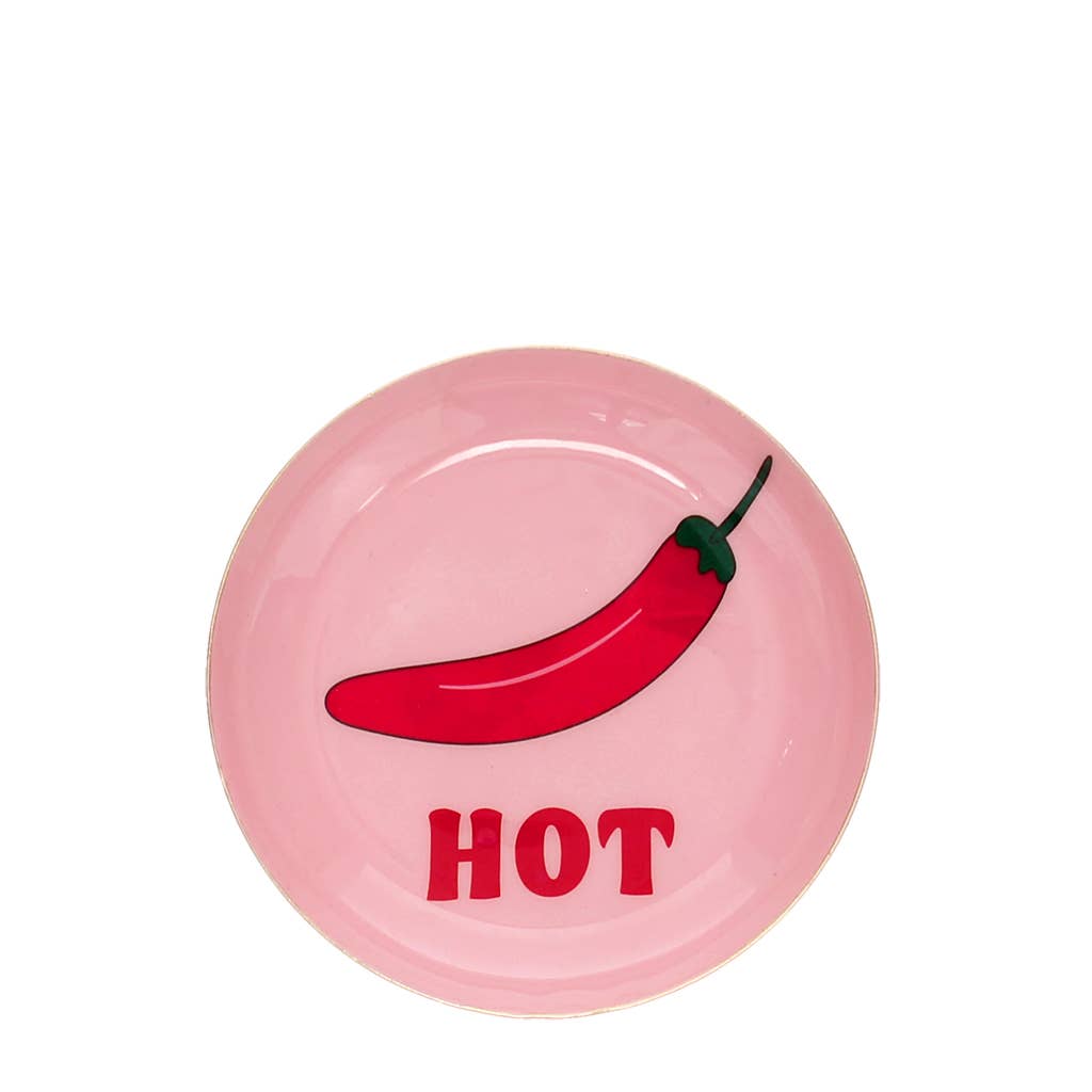 Mini round enamel trinket dish - Chilli pepper