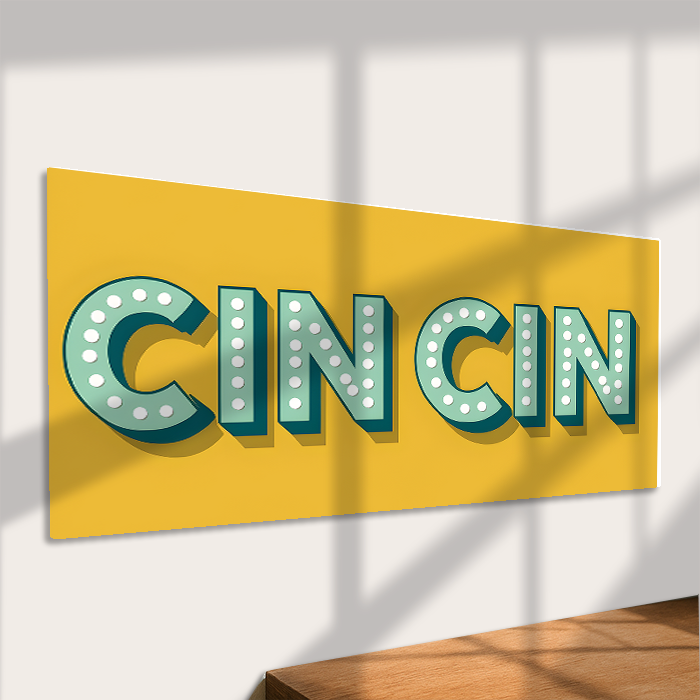 Cin Cin Retro Metal Sign – Italian Cheers Kitchen Wall Decor: 12x6inch