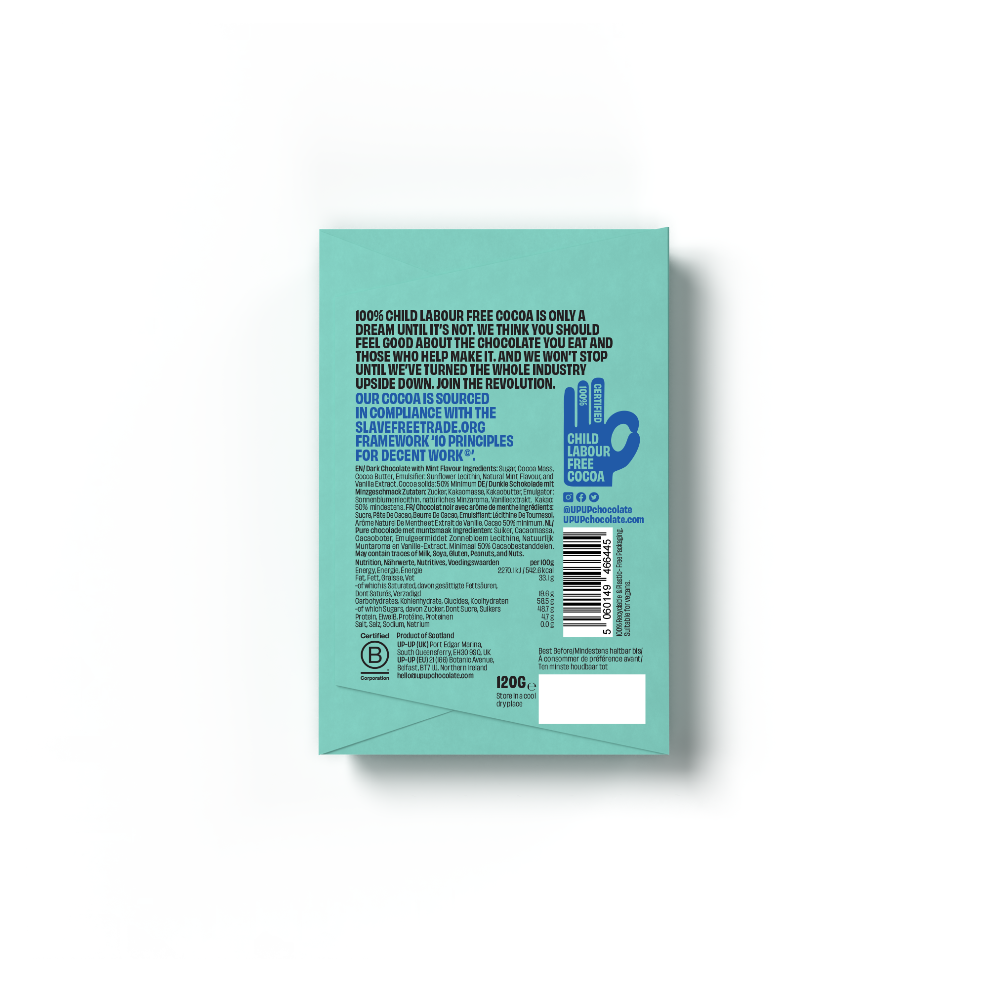 Wild Mint Dark Chocolate Bar 120G/4.2OZ