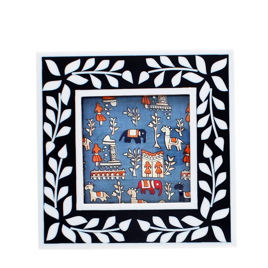Square resin picture frame (3.5" X 3.5") - Navy blue