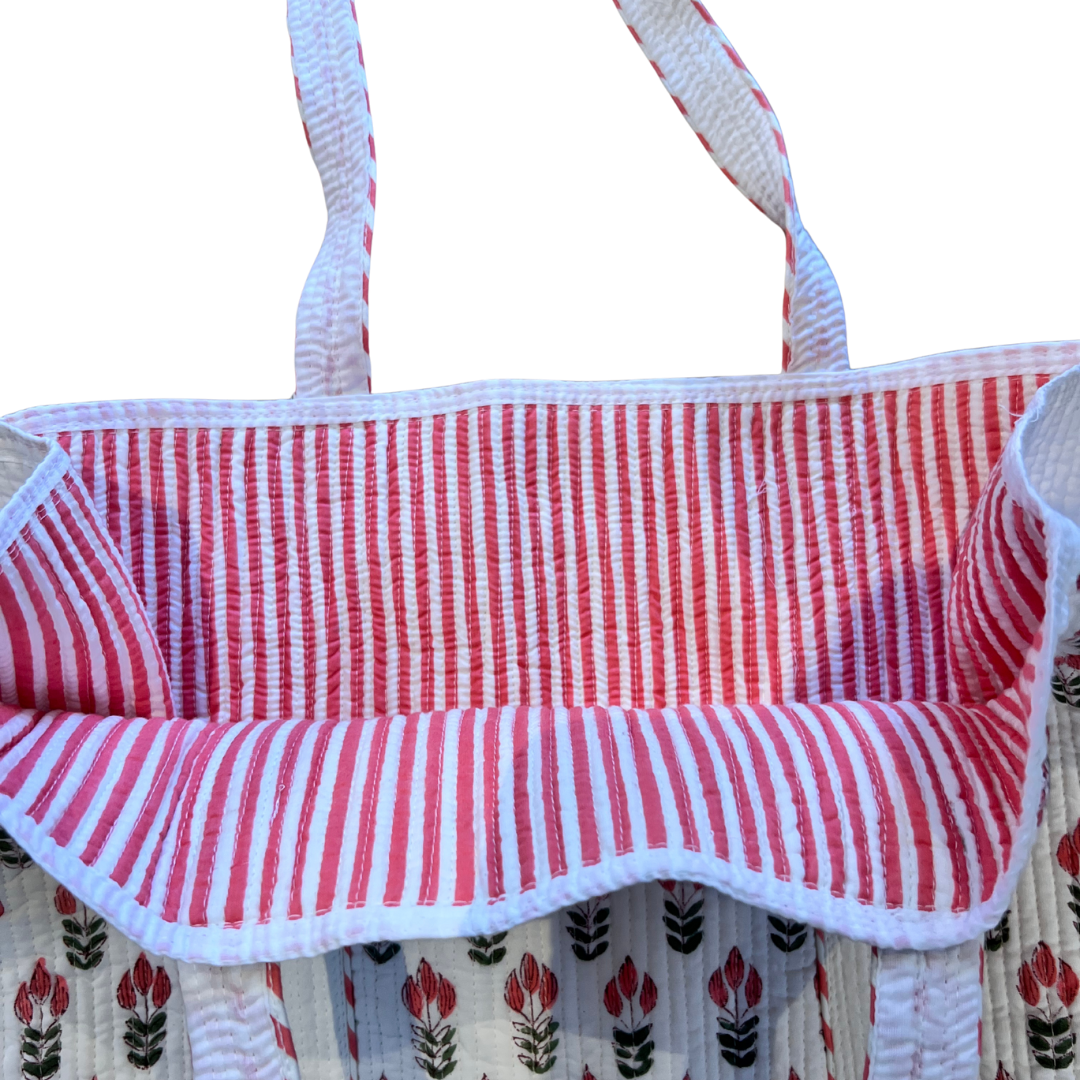 Kelling Home Quilted Cotton Bag – Red Floral