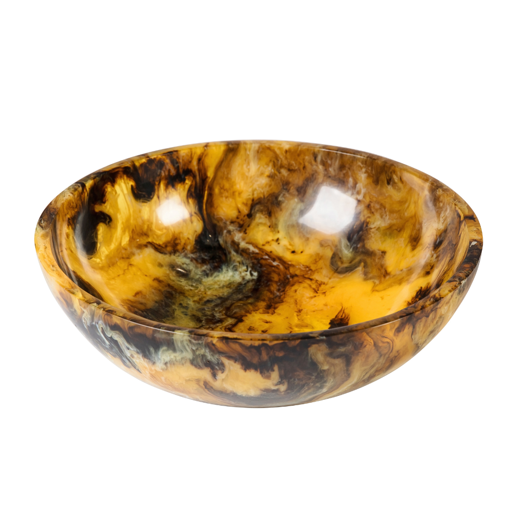 Large Resin Serving Bowl - Honey Onyx
