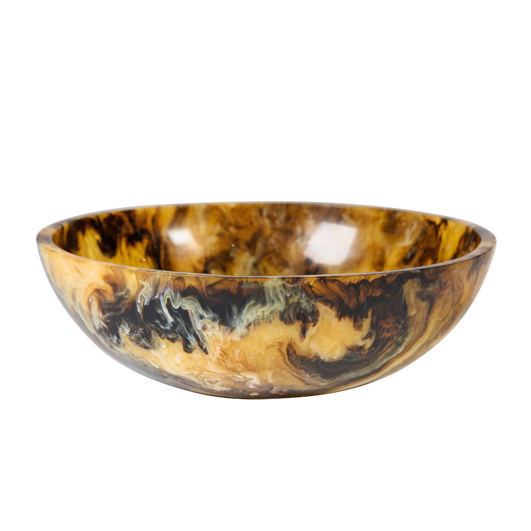 Large Resin Serving Bowl - Honey Onyx
