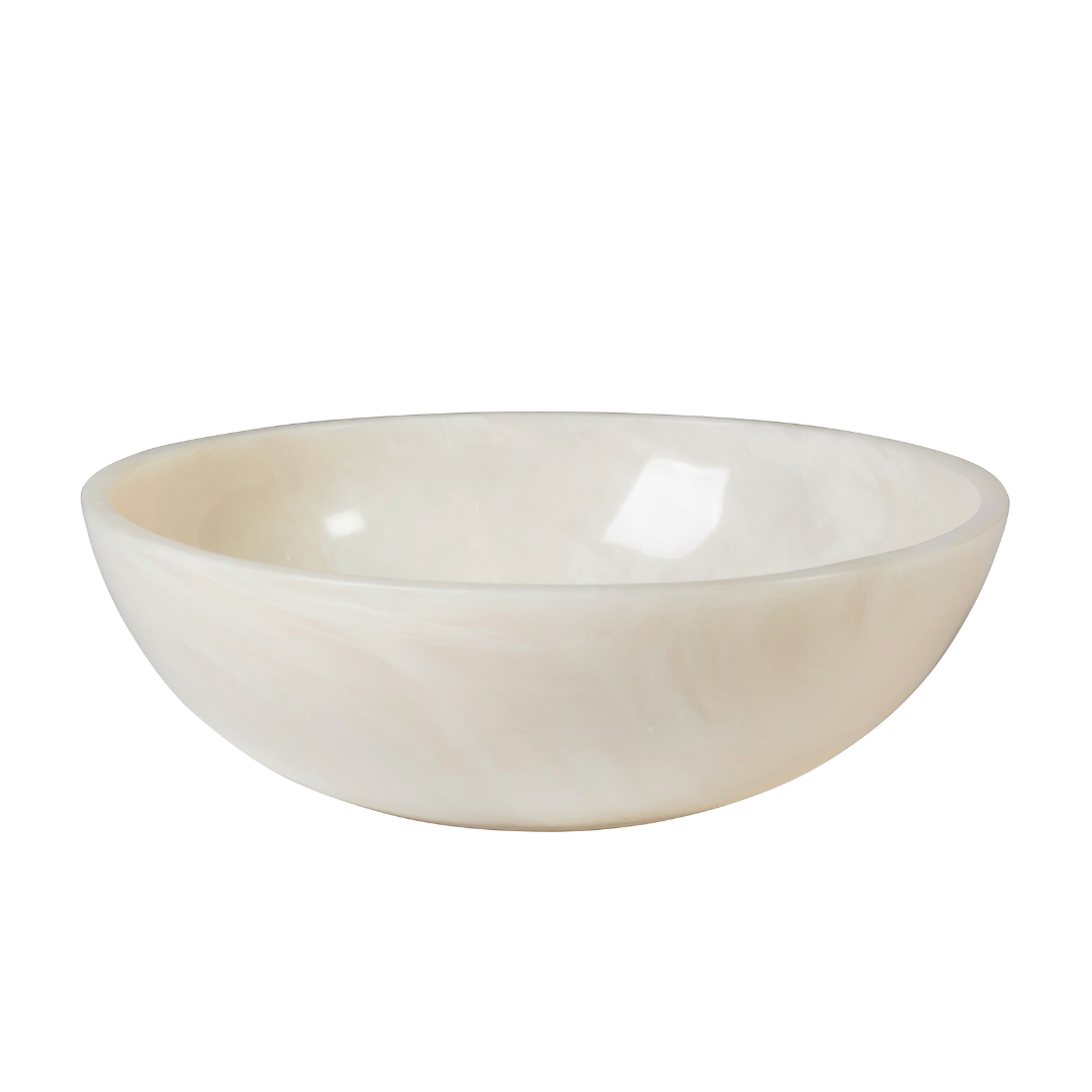Large Resin Serving Bowl - White