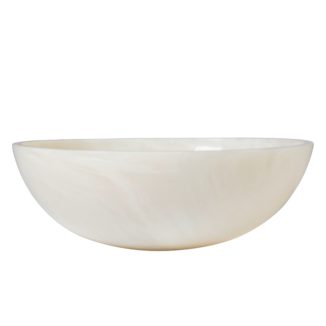 Large Resin Serving Bowl - White