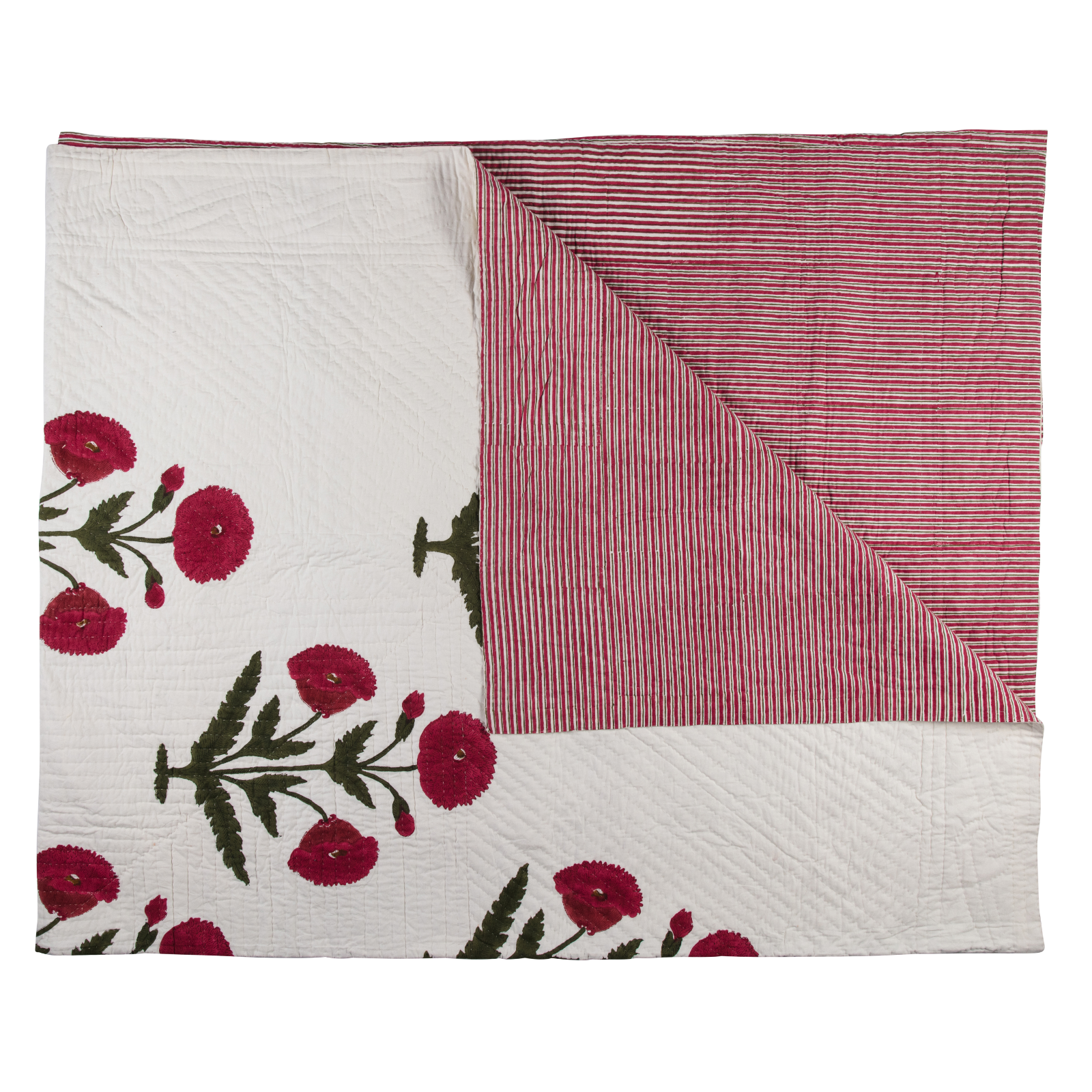 Wild Dahlia Stripe Bedspread - King / Super King